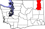 Map of Washington showing Stevens County - Click on map for a greater detail.