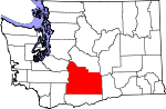 Map of Washington showing Yakima County - Click on map for a greater detail.