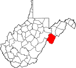 Map of West Virginia showing Pendleton County - Click on map for a greater detail.