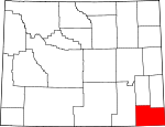 Map of Wyoming showing Laramie County - Click on map for a greater detail.