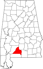 Map of Alabama showing Conecuh County - Click on map for a greater detail.