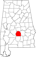Map of Alabama showing Lowndes County - Click on map for a greater detail.