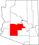 Map of Arizona showing Maricopa County - Click on map for a greater detail.