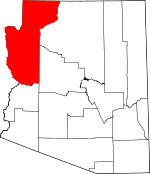 Map of Arizona showing Mohave County - Click on map for a greater detail.