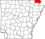 Map of Arkansas showing Clay County - Click on map for a greater detail.