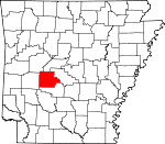 Map of Arkansas showing Garland County - Click on map for a greater detail.