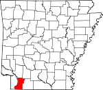 Map of Arkansas showing Lafayette County - Click on map for a greater detail.