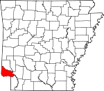 Map of Arkansas showing Little River County - Click on map for a greater detail.