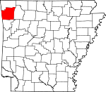 Map of Arkansas showing Washington County - Click on map for a greater detail.