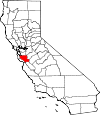 Map of California showing Santa Clara County - Click on map for a greater detail.
