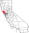 Map of California showing Sonoma County - Click on map for a greater detail.
