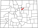Map of Colorado showing Denver County - Click on map for a greater detail.