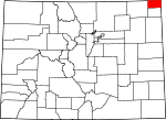 Map of Colorado showing Sedgwick County - Click on map for a greater detail.