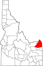 Map of Idaho showing Fremont County - Click on map for a greater detail.
