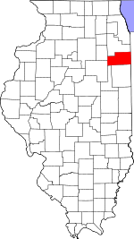 Map of Illinois showing Kankakee County - Click on map for a greater detail.