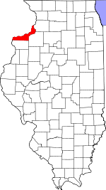 Map of Illinois showing Rock Island County - Click on map for a greater detail.