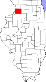 Map of Illinois showing Whiteside County - Click on map for a greater detail.