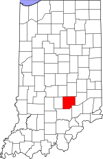 Map of Indiana showing Bartholomew County - Click on map for a greater detail.