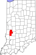 Map of Indiana showing Clay County - Click on map for a greater detail.