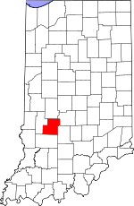 Map of Indiana showing Owen County - Click on map for a greater detail.