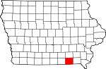 Map of Iowa showing Davis County - Click on map for a greater detail.