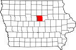 Map of Iowa showing Hardin County - Click on map for a greater detail.