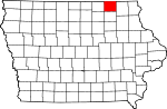 Map of Iowa showing Howard County - Click on map for a greater detail.