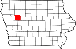 Map of Iowa showing Sac County - Click on map for a greater detail.