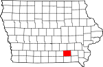 Map of Iowa showing Wapello County - Click on map for a greater detail.