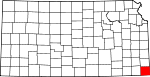 Map of Kansas showing Cherokee County - Click on map for a greater detail.