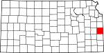 Map of Kansas showing Linn County - Click on map for a greater detail.