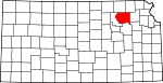 Map of Kansas showing Pottawatomie County - Click on map for a greater detail.