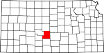 Map of Kansas showing Stafford County - Click on map for a greater detail.