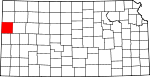 Map of Kansas showing Wallace County - Click on map for a greater detail.