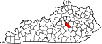 Map of Kentucky showing Garrard County - Click on map for a greater detail.