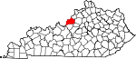 Map of Kentucky showing Jefferson County - Click on map for a greater detail.