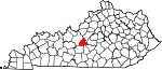 Map of Kentucky showing Larue County - Click on map for a greater detail.