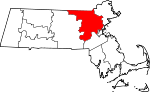 Map of Massachusetts showing Middlesex County - Click on map for a greater detail.