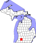Map of Michigan showing Kalamazoo County - Click on map for a greater detail.
