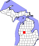 Map of Michigan showing Mecosta County - Click on map for a greater detail.