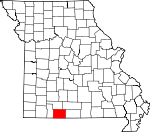 Map of Missouri showing Taney County - Click on map for a greater detail.