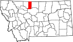 Map of Montana showing Liberty County - Click on map for a greater detail.