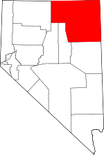 Map of Nevada showing Elko County - Click on map for a greater detail.