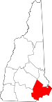 Map of New Hampshire showing Rockingham County - Click on map for a greater detail.