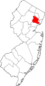 Map of New Jersey showing Essex County - Click on map for a greater detail.