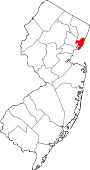 Map of New Jersey showing Hudson County - Click on map for a greater detail.