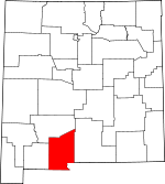 Map of New Mexico showing Dona Ana County - Click on map for a greater detail.