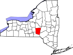 Map of New York showing Chenango County - Click on map for a greater detail.