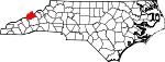 Map of North Carolina showing Madison County - Click on map for a greater detail.