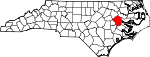 Map of North Carolina showing Pitt County - Click on map for a greater detail.